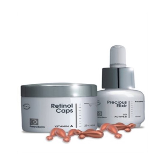 FREZYDERM AGE REPAIR SET Σύστημα αντιγήρανσης και επανόρθωσης για το πρόσωπο και το λαιμό με κάψουλες Ρετινόλης και Ελιξήριο Νεότητας.15ml & 25 caps