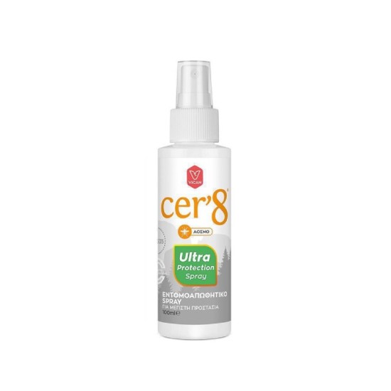 Vican Cer’8 Ultra Protection Άοσμη Εντομοαπωθητική Λοσιόν σε Spray 100ml