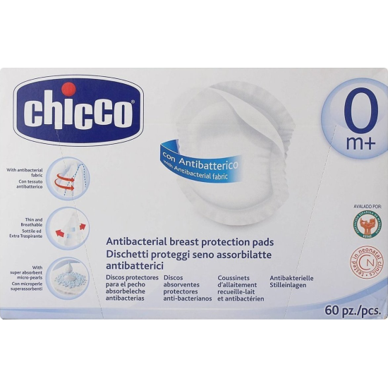 Chicco Επιθέματα Στήθους Αντιβακτηριακά x 60 Τμχ