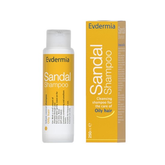 Evdermia Sandal Shampoo Σμηγματορρυθμιστικό Σαμπουάν για λιπαρά μαλλιά 250ml 