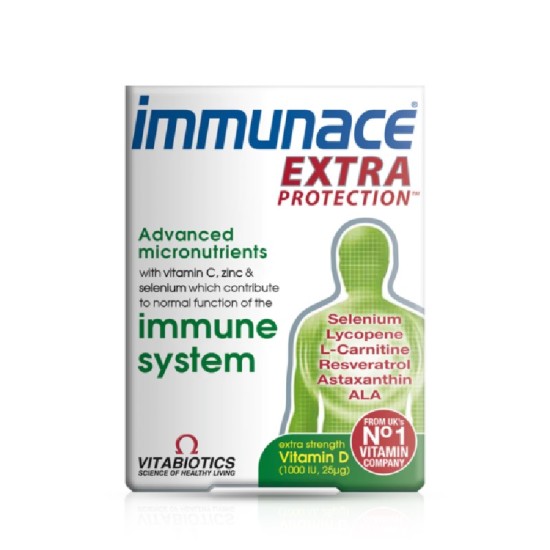 Vitabiotics Immunace Extra Protection Συμπλήρωμα Διατροφής για την Ενίσχυση του Ανοσοποιητικού 30 ταμπλέτες