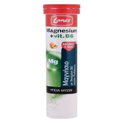 Lanes Magnesium + Vit B6 20 αναβράζοντα δισκία Ροδάκινο Lanes Magnesium + Vit B6 20 αναβράζοντα δισκία Ροδάκινο