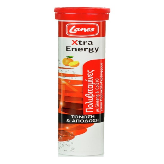 Lanes Πολυβιταμίνες Xtra Energy 20 αναβράζοντα δισκία Orange Grapefruit