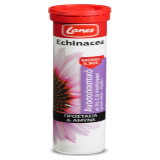 Lanes Echinacea Vitamin C 20 αναβράζοντα δισκία Μέλι - Λεμόνι