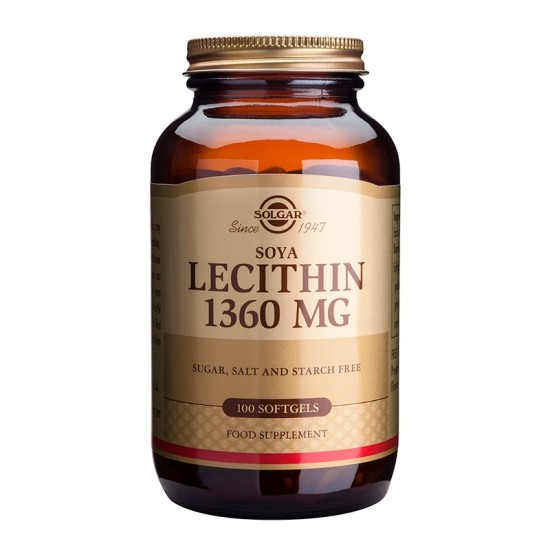 Solgar Lecithin 1360mg 100 μαλακές κάψουλες 