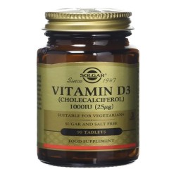 Solgar Vitamin D3 1000iu 90 ταμπλέτες  Solgar Vitamin D3 1000iu 90 ταμπλέτες