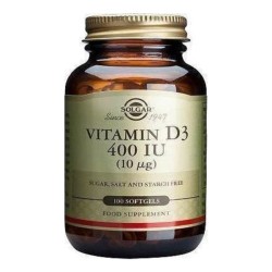 Solgar Vitamin D3 400IU 100 μαλακές κάψουλες Solgar Vitamin D3 400IU 100 μαλακές κάψουλες