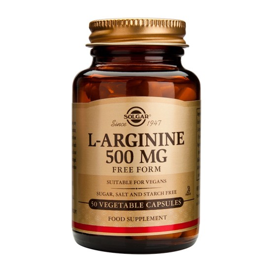 Solgar L-Arginine 500mg 50 φυτικές κάψουλες