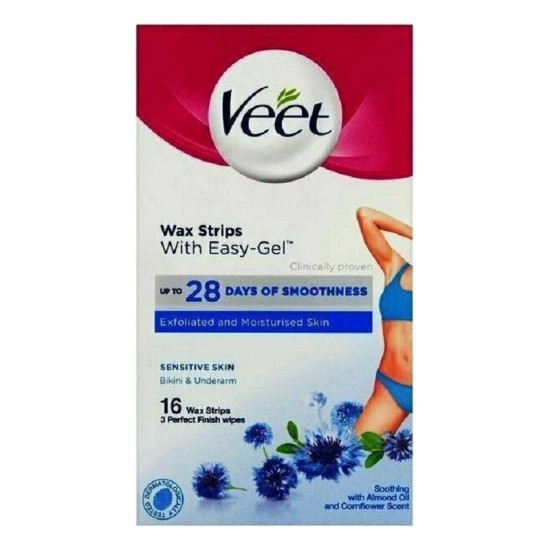 Veet Wax Strips Sensitive Skin Bikini & Underarm 16τμχ