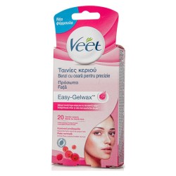Veet Easy Gelwax Face Normal Skin Strips 20τμχ Veet Easy Gelwax Face Normal Skin Strips 20τμχ