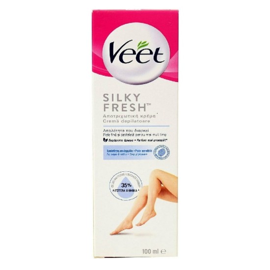 Veet Silky Fresh Ευαίσθητες Επιδερμίδες Αποτριχωτική Κρέμα 100ml